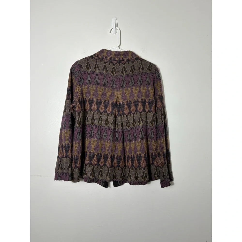 Exclusively Missook Full Zip Cardigan Aztec Print Medium Casual Western Money